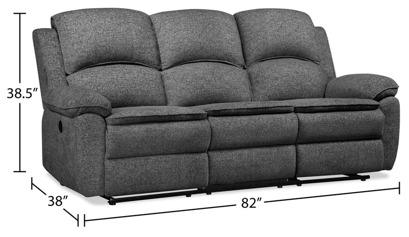 Chandler 82\" Chenille Fabric Power Reclining Sofa - Grey 