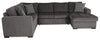 Legend 4-Piece Right-Facing Chenille Sleeper Sectional - Pewter 