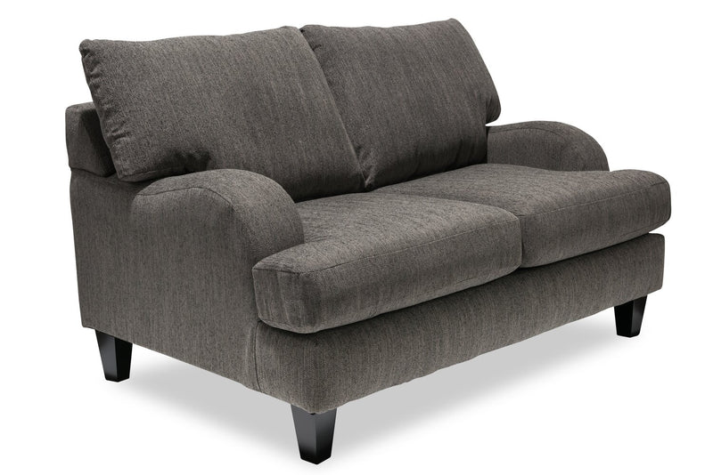 Nofia Chenille Loveseat - Charcoal 