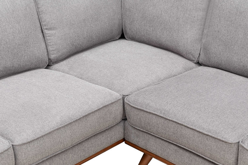Kassia 2-Piece Linen-Look Sectional - Grey