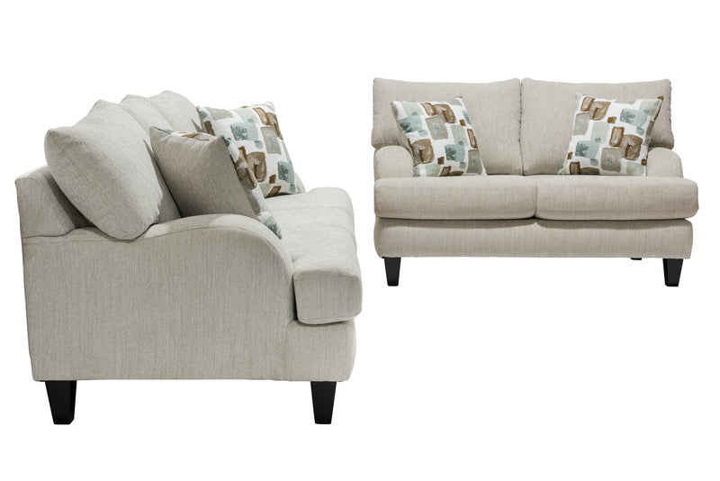 Nofia Chenille Loveseat - Linen 