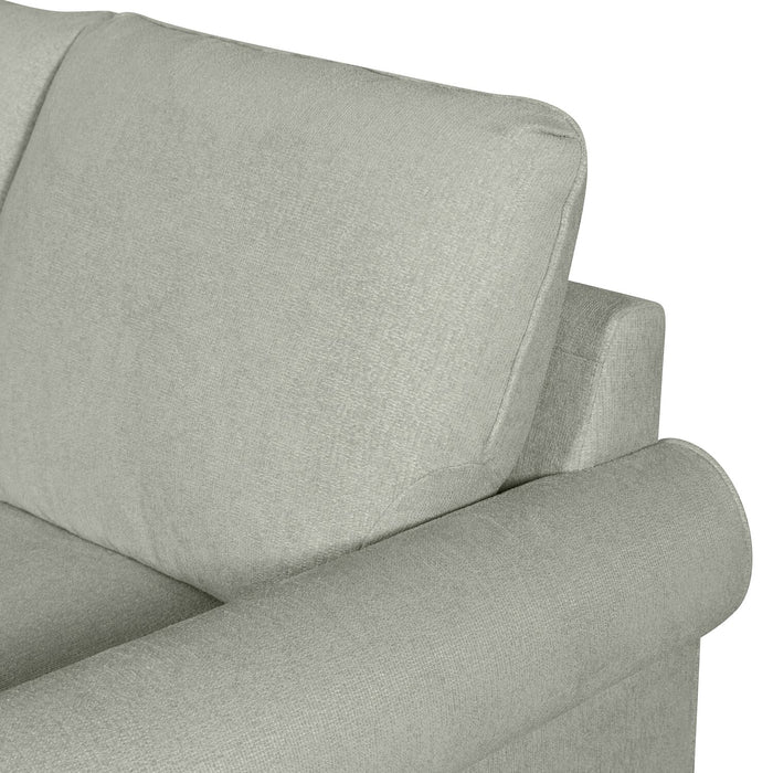 Haven 4-Piece Chenille Right-Facing Sleeper Sectional - Seafoam 