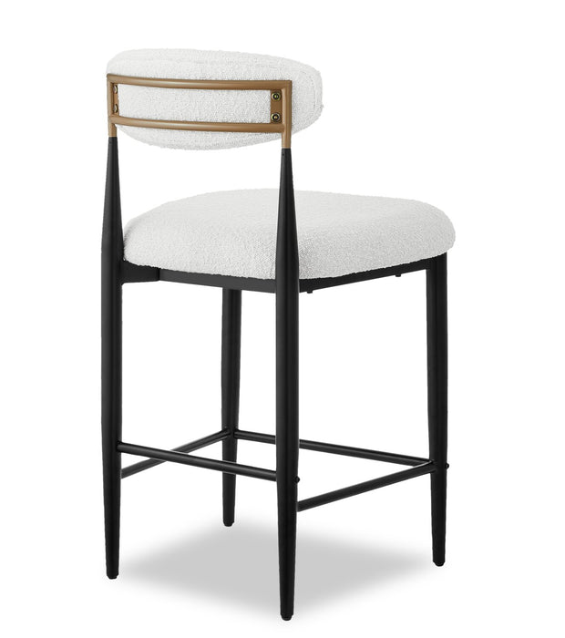 Capri Boucle Fabric Counter Stool - White