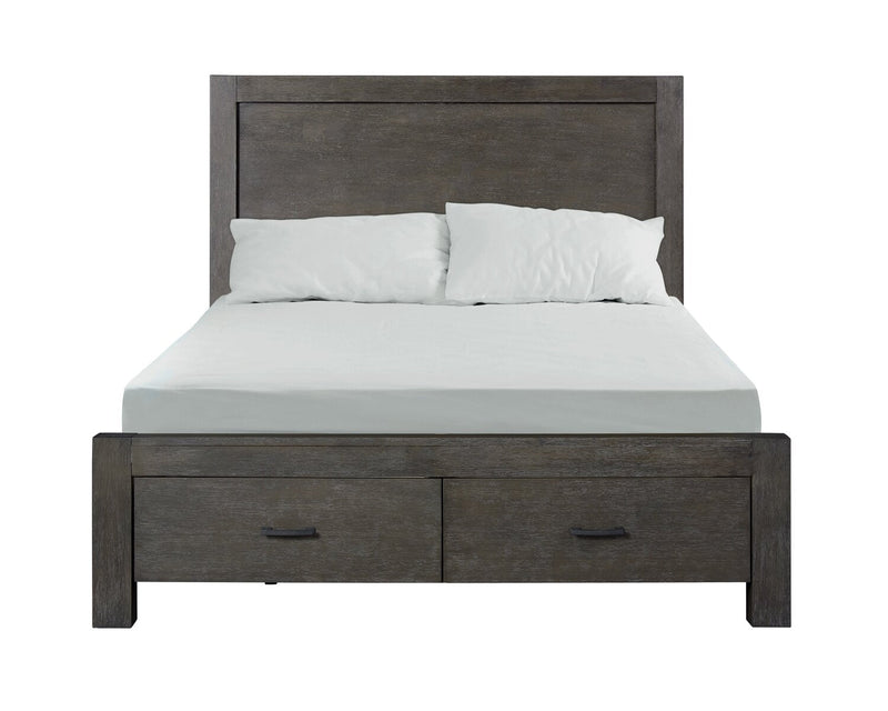Koda 5pc Bedroom Set with Storage Bed, Dresser & Mirror, Wooden, Grey - Queen Size 