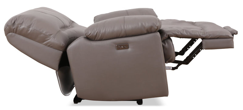 Franco 42.5\" Genuine Leather Zero Gravity Power Reclining Chair with USB Port - Grey 