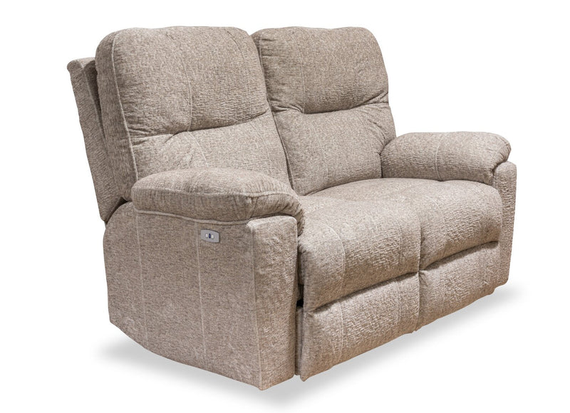 Made in Canada Dawson 64\" Fabric Power Reclining Loveseat with USB Port and Accent Pillows - Beige 
