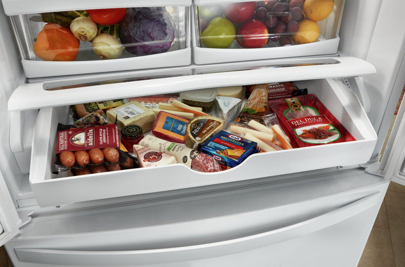 Whirlpool 33\" 22 Cu. Ft. Bottom-Mount Refrigerator - Fingerprint Resistant Stainless Steel - WRFF533… 