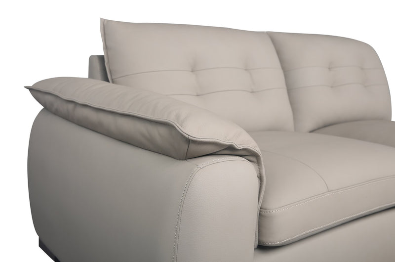 Raya 5-Piece Genuine Leather Modular Right-Facing Sectional - Stone
