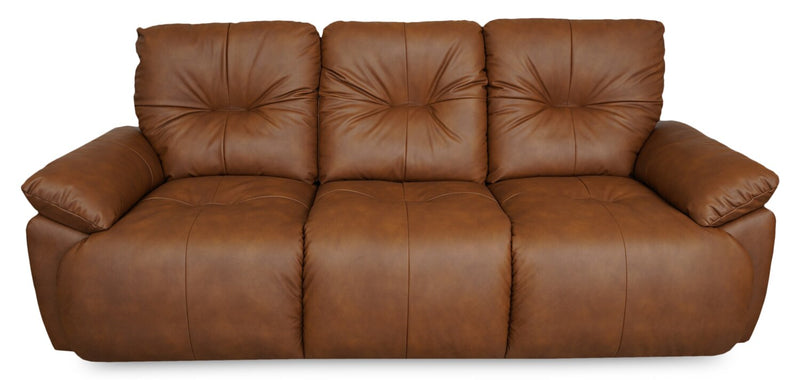 Bello 91.7\" Leather-Look Fabric Power Reclining Sofa with Power Headrest - Brown