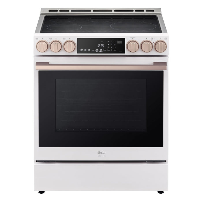 LG Studio 6.3 Cu. Ft. InstaView® Induction Range with Air Fry and Air Sous Vide - Essence White - LSIS6338NE