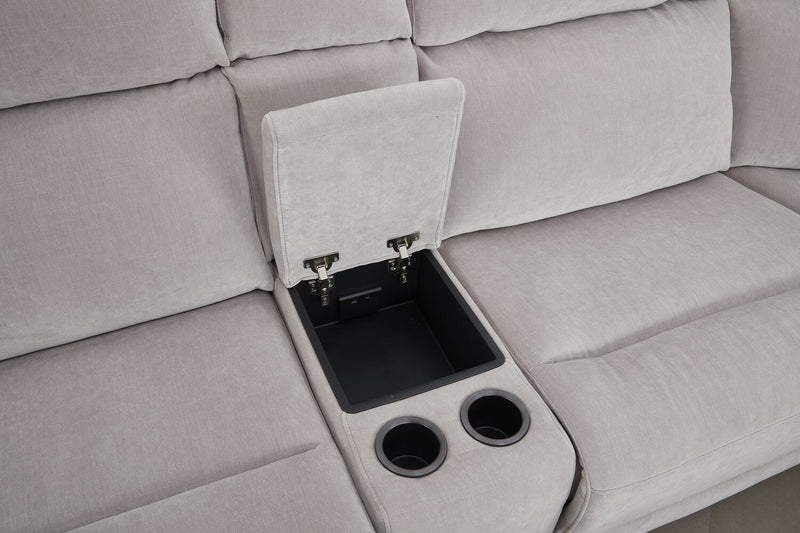 Legacy 6-Piece Left-Facing Power Reclining Sectional with 3D Immersive Sound and Shaq-o-pedic Comfort - Grey 