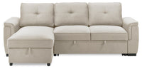 Eden 2-Piece Reversible Fabric Sleeper Sectional with Storage Chaise and Removable Back Cushions - Taupe