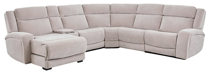 Legacy 6-Piece Right-Facing Power Reclining Sectional with Shaq-o-pedic Comfort and 3D Immersive Sound - Grey 