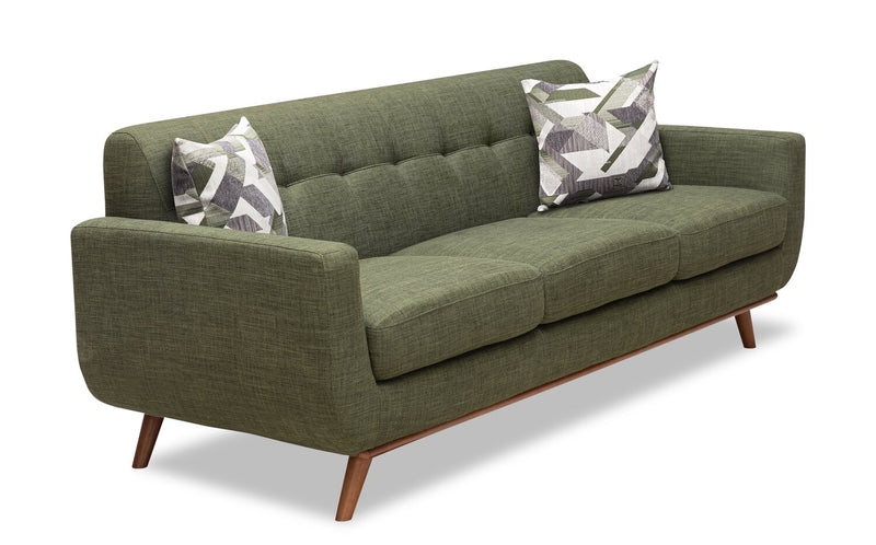 Freeman Linen-Look Fabric Sofa - Avocado