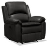 Chandler 37\" Leather-Look Fabric Power Reclining Chair with USB Port- Grey 