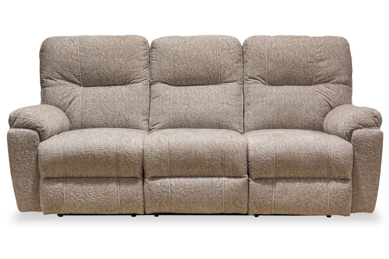Canadian Made Dawson 87\" Fabric Power Reclining Sofa with USB Port and Accent Pillows - Beige