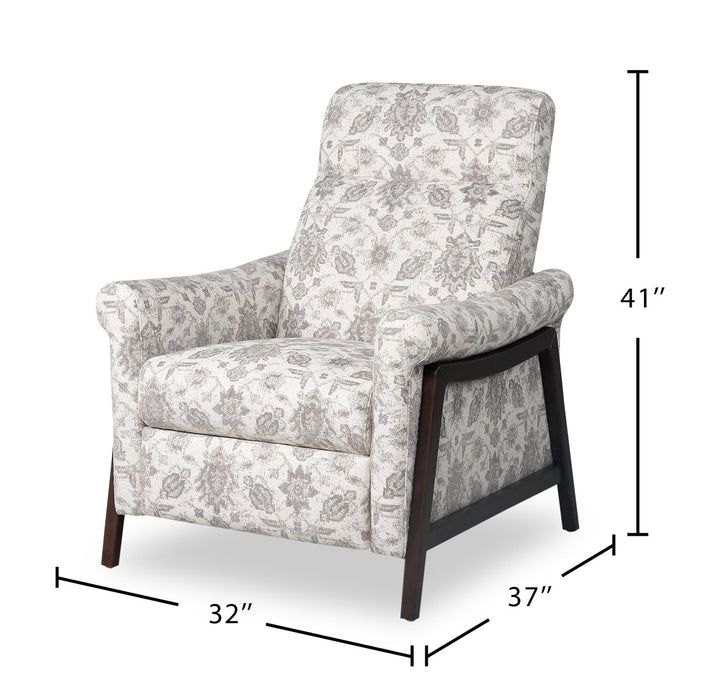 Mallie 32\" Limbu Slate Multicolour Chenille Fabric Pushback Reclining Chair