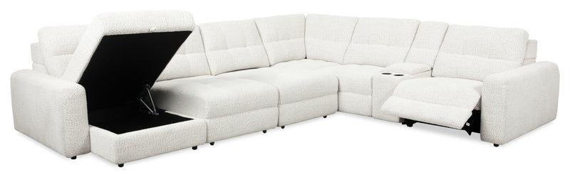 Scott Living Elevate Modular 7-Piece Left-Facing Chenille Fabric Sectional with Power Reclining - Beige
