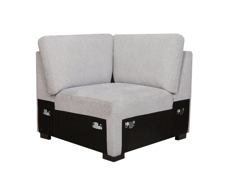 Vault 9-Piece Sectional with Sofa Bed Loveseat, Four Storage Chairs and Storage USB Console - Grey