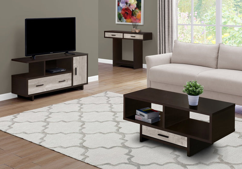 Alexis 48\" Modern TV Stand with Storage & Cable Management for TVs up to 55\"- Espresso and Grey Two