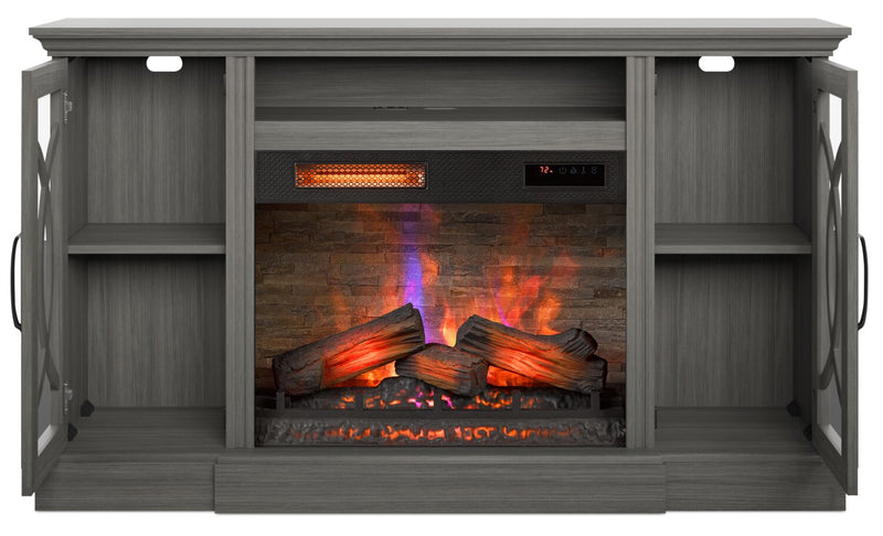 Brooke 62\" Contemporary Electric Fireplace TV Stand with Storage & Cable Management for TVs up to 70