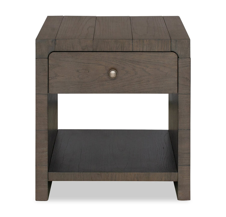 Avalon 22” Modern Solid Wood End Table with Storage - Brown