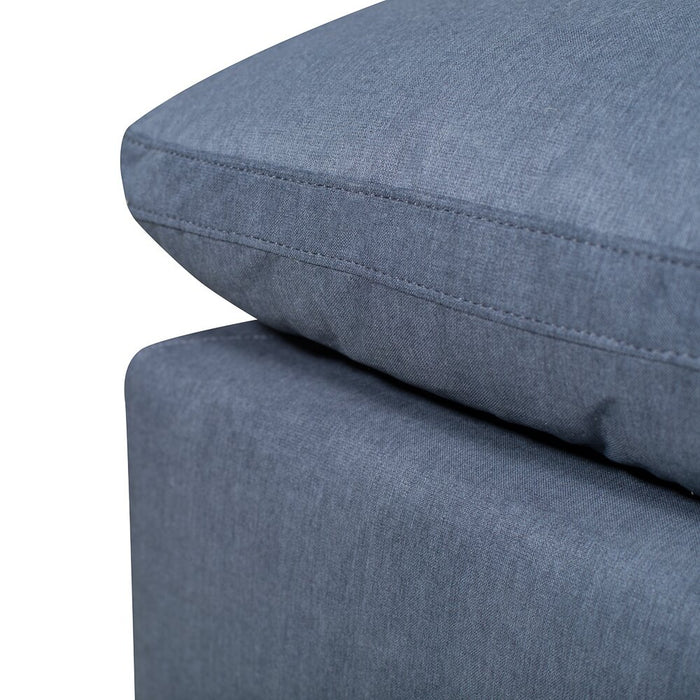 Eclipse 5-Piece Linen-Look Fabric Modular Sectional with Ottoman - Navy