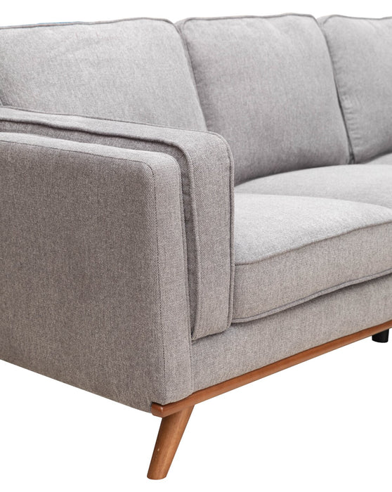 Kassia 2-Piece Linen-Look Sectional - Grey