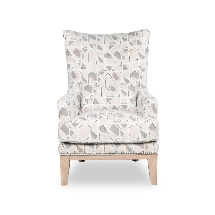 Haden 30\" Chenille Fabric Accent Chair with Wood Base and Nailhead Trim - Angelou Linen Multicolour