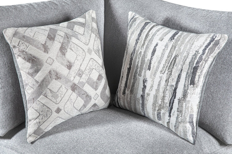 Scott Living Evolve Modular 4-Piece Grey Linen-Look Fabric Sectional with Feather Down Seat Cushions