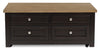 Wells 46\" Solid Wood Lift Top Coffee Table with Storage and Casters - Two Tone Brown