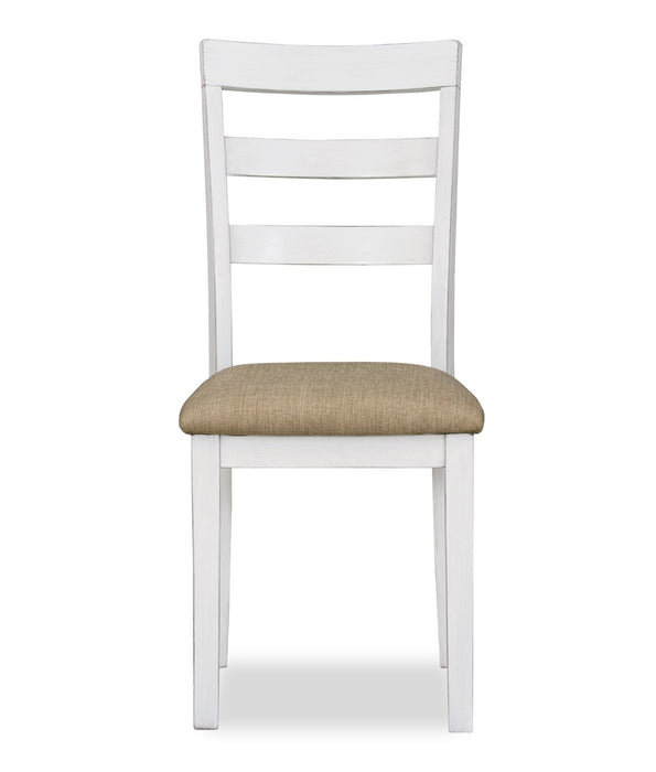 Bryn Dining Chair with Fabric Seat, Slat-Back – White