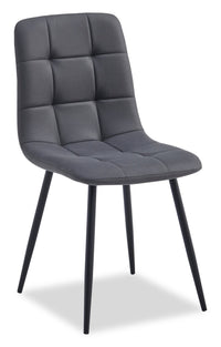 Arlo Dining Chair with Cushion Fabric Tufted Seat & Back, Metal – Charcoal 