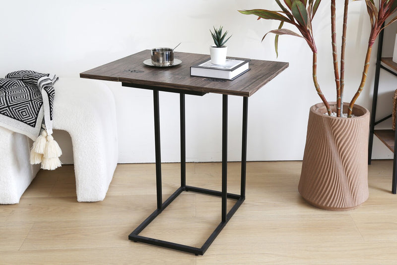 Pia Foldable Chairside Table - Brown