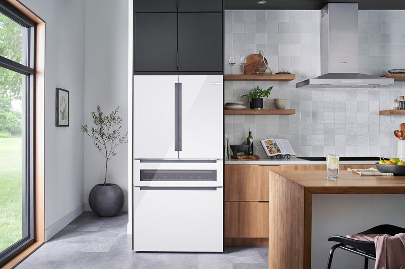 Bosch 36\" 20.5 Cu. Ft. 800 Series Smart Counter-Depth French-Door Refrigerator - B36CL81ENW 