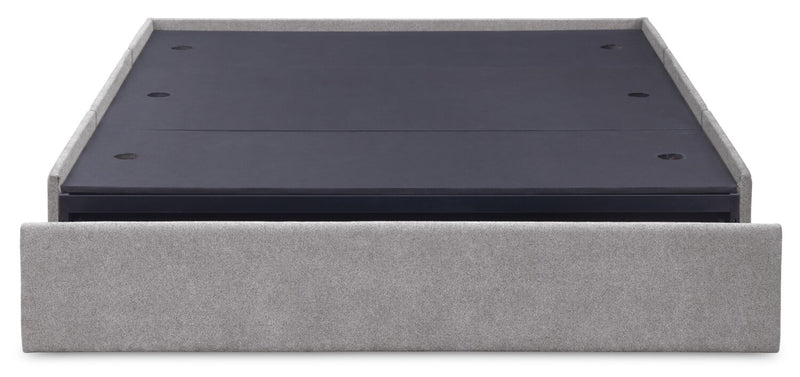 Amos Grey Upholstered Storage Bed Base - King