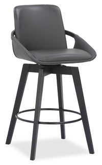 Apex Counter-Height Stool with Swivel Seat & Vegan Leather Fabric, 27