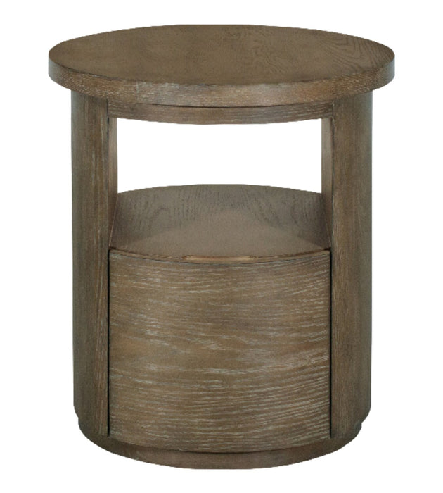 Eldon 22” Modern Round Solid Wood End Table with Storage - Porpoise
