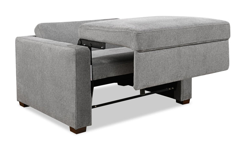 Dusk 52 \" Linen-Look Fabric Sleeper Chair with Track Arms - Grey