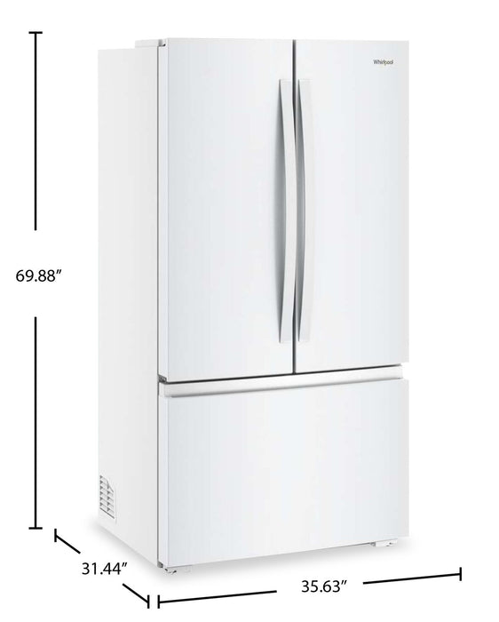 Whirlpool 36\" 24 Cu. Ft. True Counter Depth French Door Refrigerator – White - WRFC3036RW