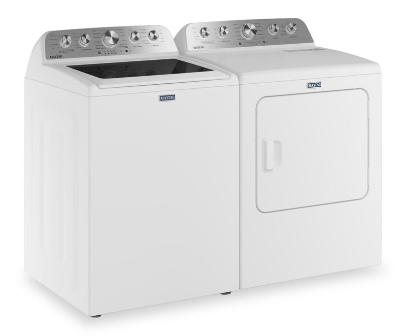 Maytag 5.4 Cu Ft. Top Load Washer with Pet Pro Option and 7.0 Cu Ft. Gas Dryer – White 