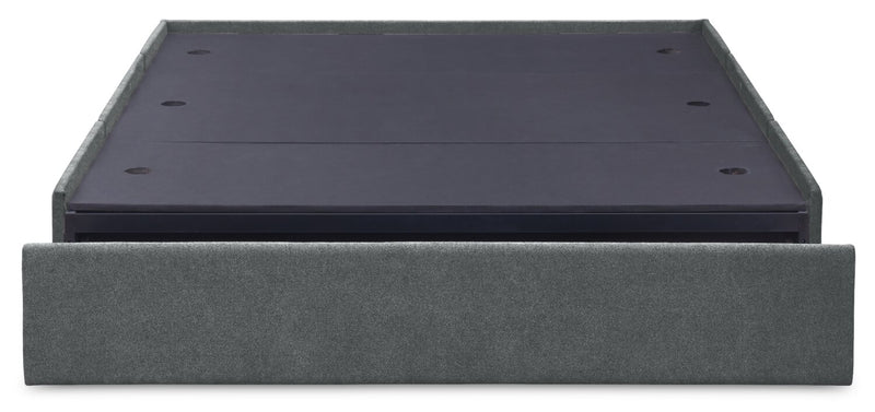 Amos Charcoal Upholstered Storage Bed Base - Full