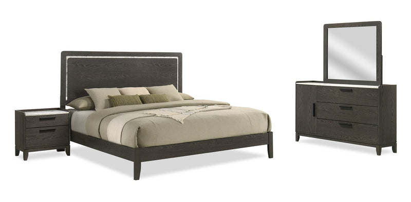 Sable 6-Piece Bedroom Set - Dark Grey
