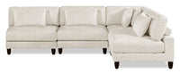 Lounge 4-Piece Chenille Armless Modular Sectional – Beige  
