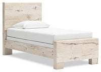 Derekson Panel Bed with Headboard & Frame for Kids, Rustic White - Twin Size 