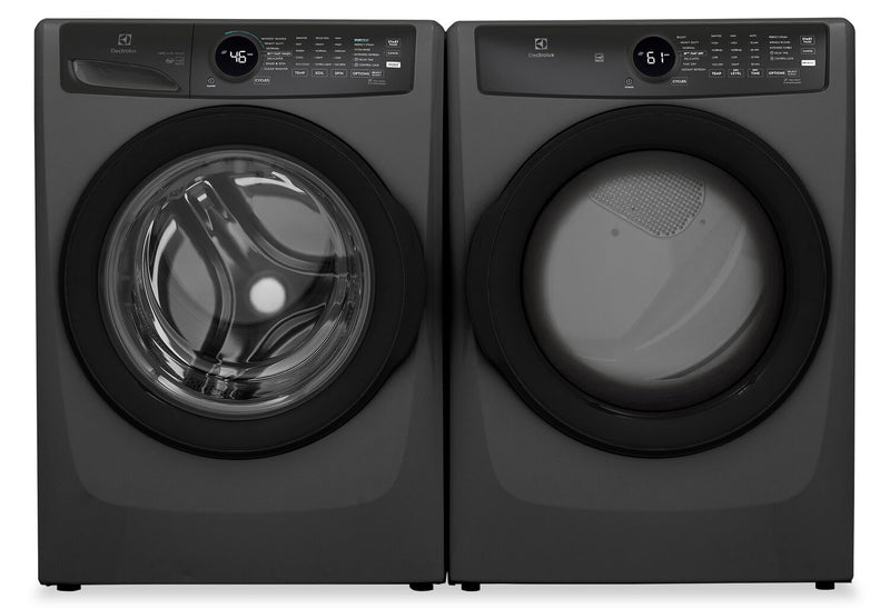 Electrolux 5.2 Cu. Ft. Front-Load Steam Washer and 8 Cu. Ft. Electric Dryer – Titanium 