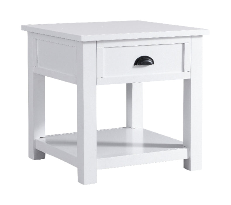 Centennial 24\" Modern End Table with Storage and Shelf - White