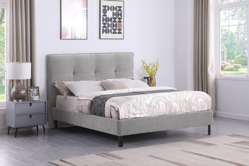 Amos Grey Tufted Fabric Headboard - Queen