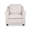 Mallie 36\" Shell White Chenille Fabric Chair with Rolled Arms and Wood Legs