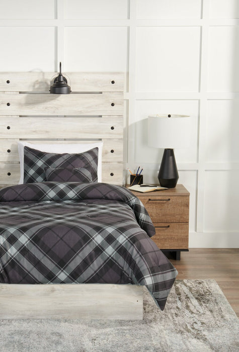 William 3-Piece Twin Comforter Set - Grey 